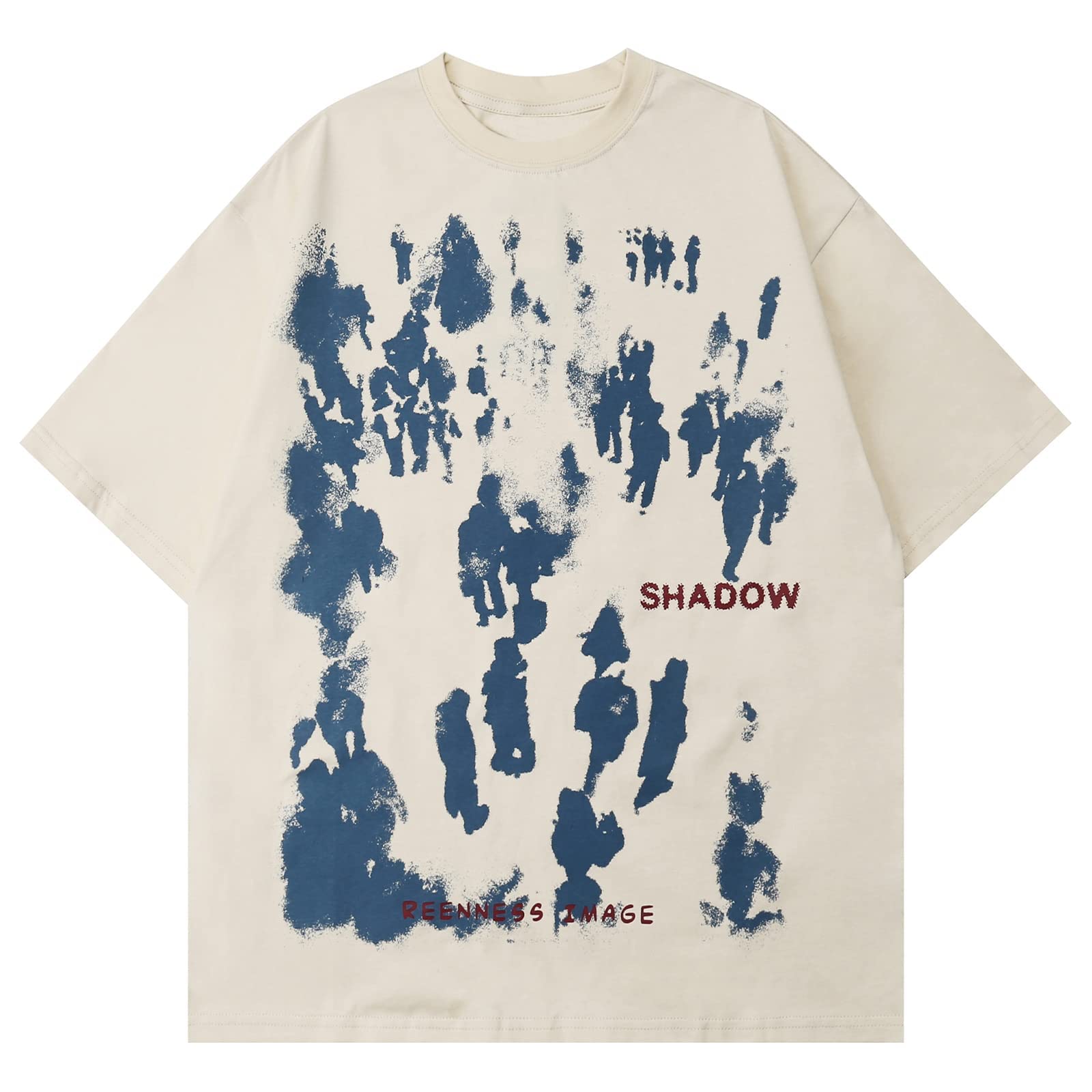 Vamtac Graphic Tees Men Vintage Oversized Y2K Graffiti Print Summer Short Sleeve Streetwear T Shirts for Women