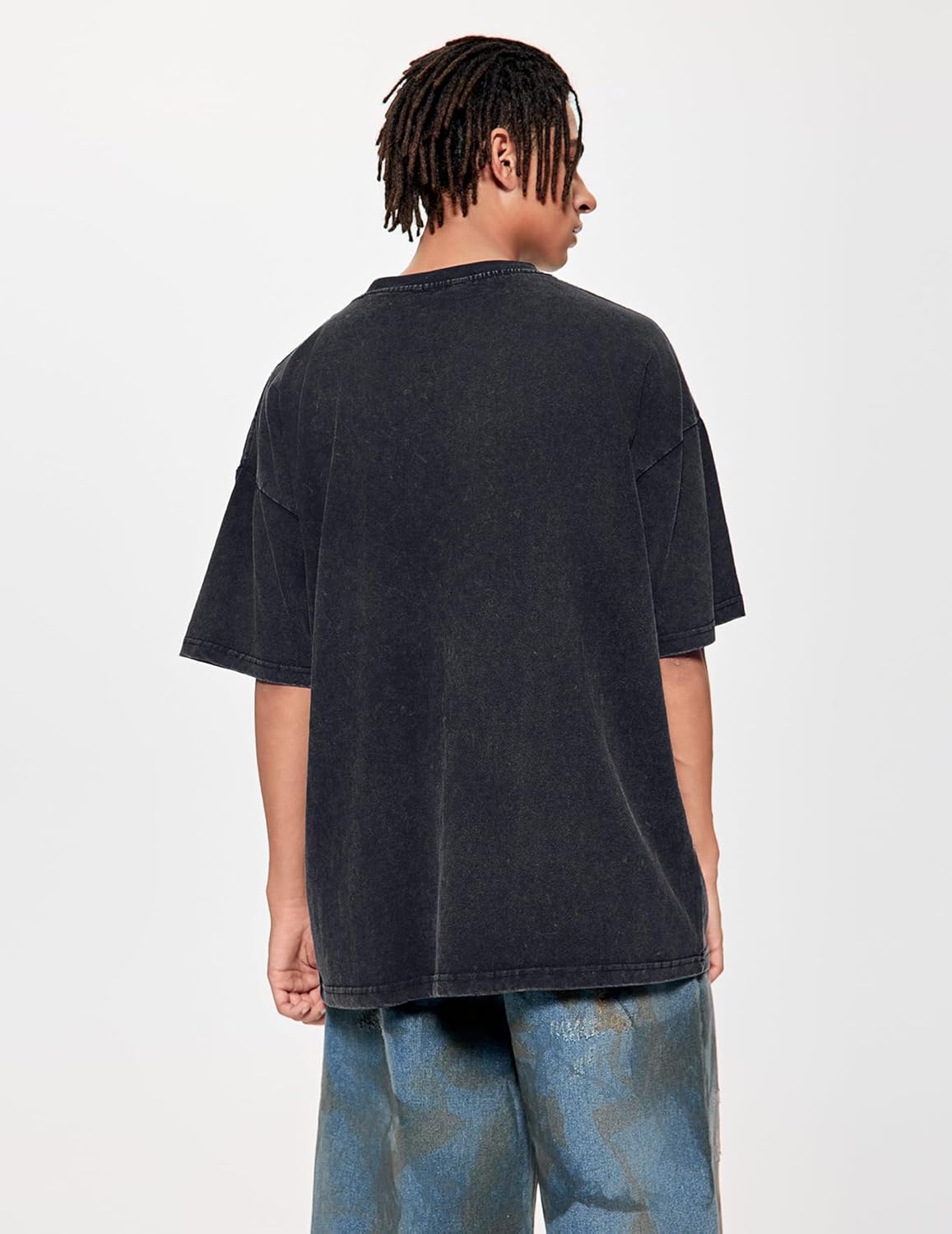 Vamtac Mens Oversized Washed Dog Graphic Tees Casual Summer Tops Streetwear Aesthetic T-Shirt Unisex