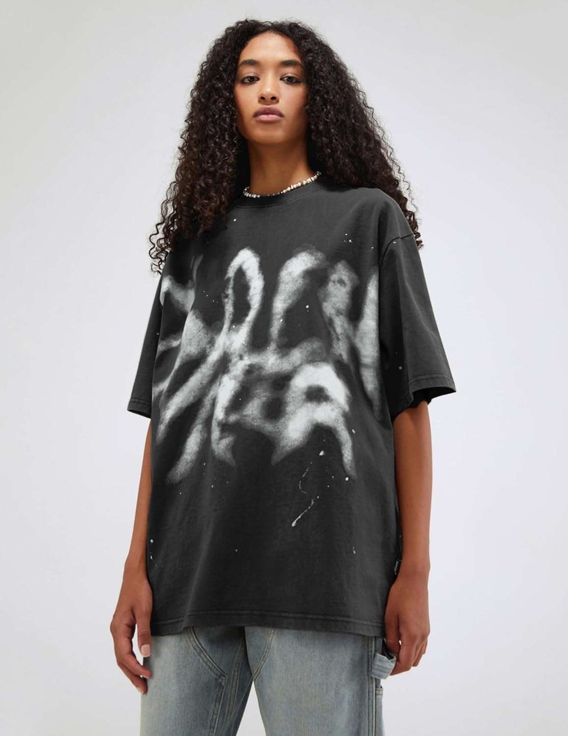 Vamtac Mens Oversized Graphic Tees Y2k Vintage Washed Graffiti Tie Dye Short Sleeve Shirts Streetwear Tops Unisex