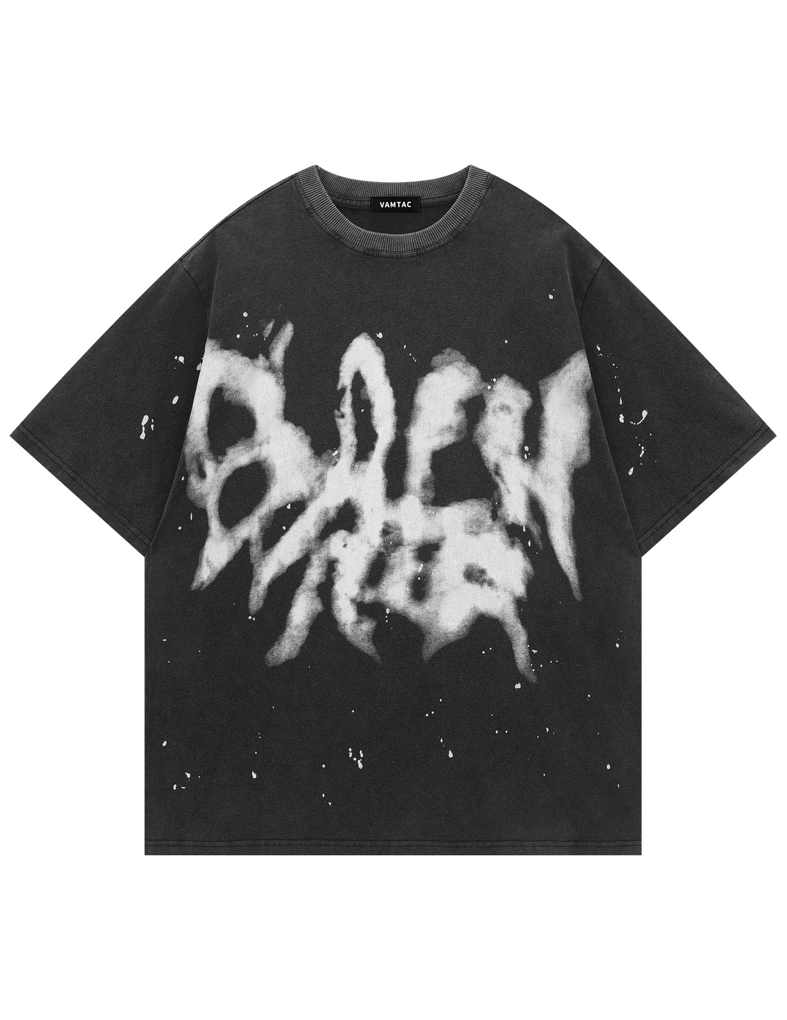 Vamtac Mens Oversized Graphic Tees Y2k Vintage Washed Graffiti Tie Dye Short Sleeve Shirts Streetwear Tops Unisex
